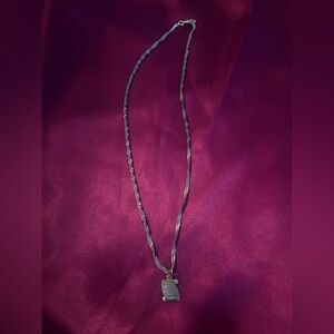 Silver Necklace with Scroll Pendant